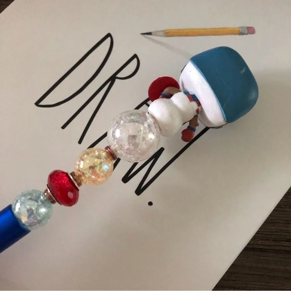 Marvel: Captain America as Snowman handmade beaded pen